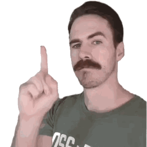 Man With Mustache Wearing Green T-Shirt Saying MSC