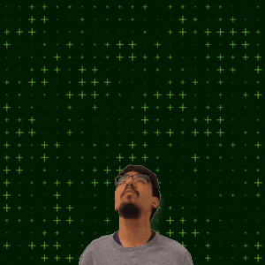 Man With Numbers 3 and 10 on Green Background