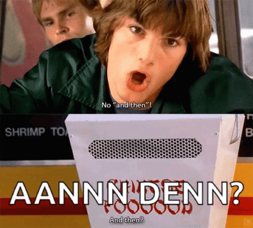Man with Open Mouth and Aannn Denn Text
