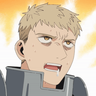 Man with Open Mouth and Sweat