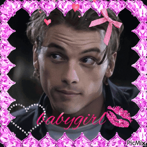 Man with Pink Bow and Babygirl Text