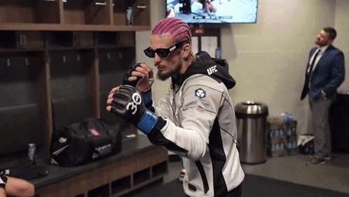 Man With Pink Hair Wearing UFC Jacket