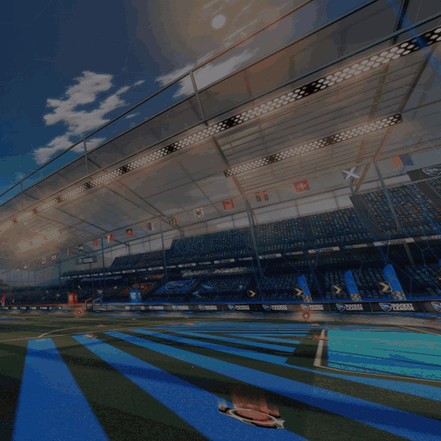 Man With Pipe in Front of Rocket League Stadium