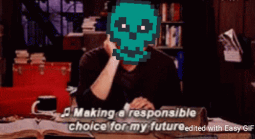 Man With Pixelated Skull Saying Making a Responsible Choice for My Future