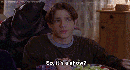Man With Plate of Food Says So It's a Show