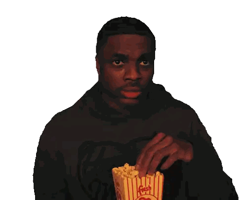 Man With Popcorn Bucket