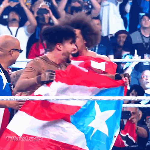 Man with Puerto Rican Flag in Wrestling Ring tiffanyluv24