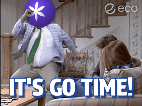 Man With Purple Balloon Saying Its Go Time GIF