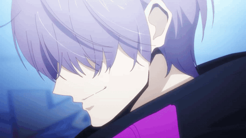 Man With Purple Hair Close Up