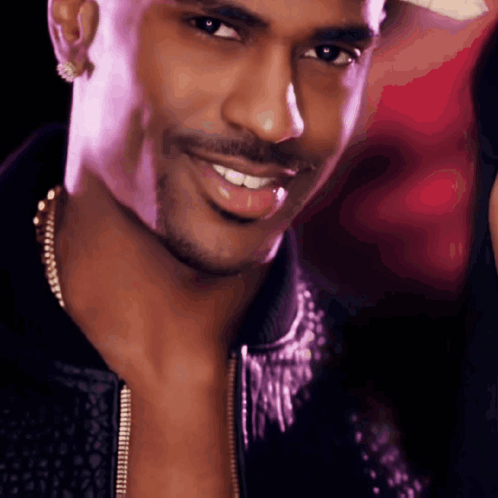 Man With Purple Light Behind GIF