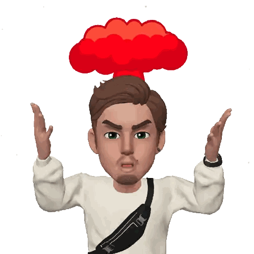 Man with Red Explosion on Head