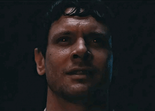 Man with Red Eyes and Sweating Nose