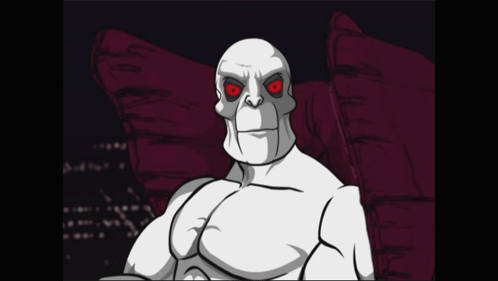 Man with Red Eyes Holding Can