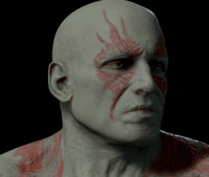 Man With Red Paint On Face GIF