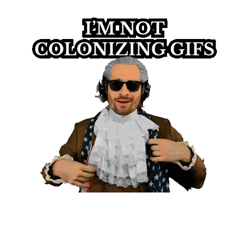 Man with Scarf Saying Not Colonizing