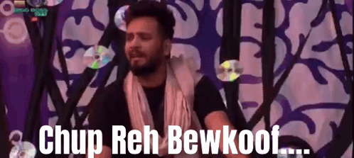 Man With Scarf Says Chup Reh Bewkool GIF
