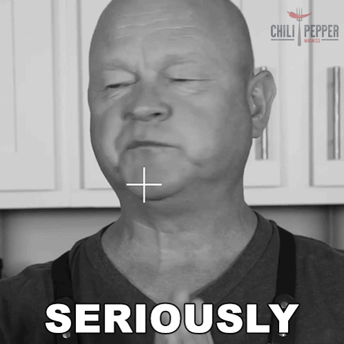Man with Seriously Text