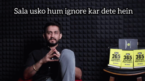 Man With Sign Sala Usko Hum Ignore Kar Dete Hein GIF