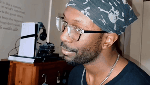 Man With Skull Bandana GIF