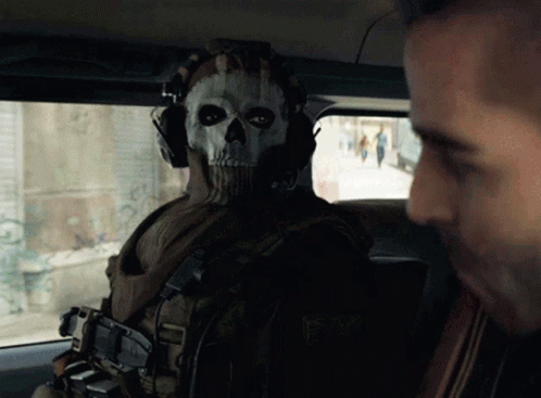 Man With Skull Mask In Car GIF