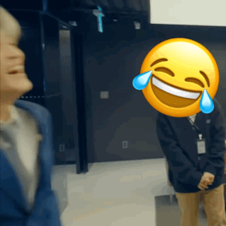 Man with Smiley Face Laughing