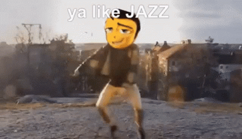 Man With Smiley Face On Head Dancing Ya Like Jazz GIF