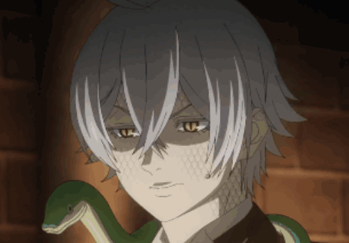 Man With Snake Around Neck Looking at Camera