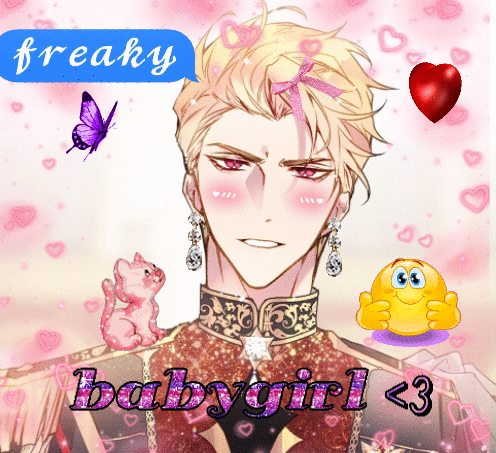 Man With Speech Bubble Saying Freaky Babygirl < 3 GIF
