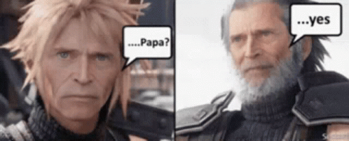 Man With Speech Bubble Saying Papa GIF