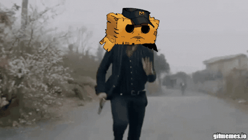 Man With Sponge on Head Gifmemes.io
