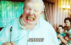 Man With Spoon in Mouth Says Justice