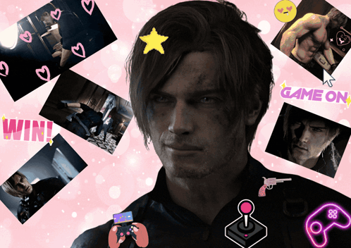 Man With Star on Head Surrounded by Pictures and Game