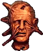 Man with Strange Face Close Up