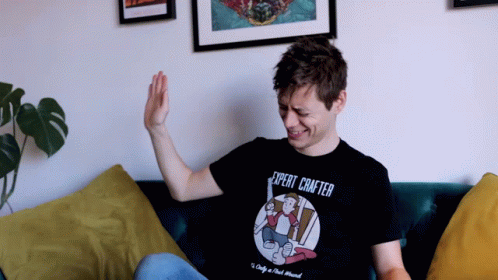 Man With Strong Force Knee Slap GIF