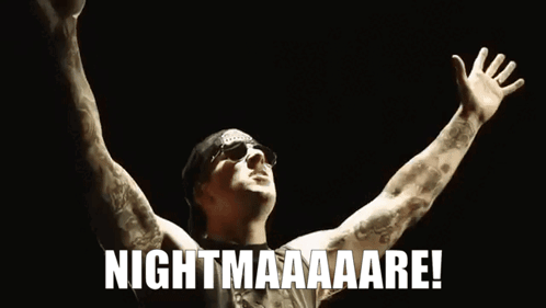 Man With Sunglasses And Bandana Screaming Nightmaaare GIF