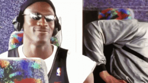 Man With Sunglasses And Headphones Sitting On Bus GIF