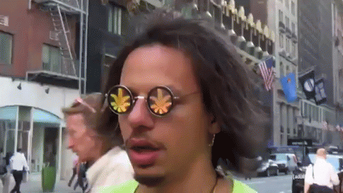 Man With Sunglasses And Marijuana Leaf GIF