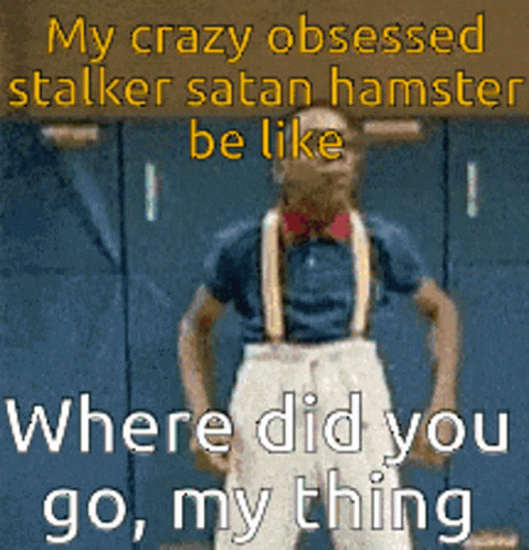 Man With Suspenders Bow Tie Says Satan Hamster Where Did You Go