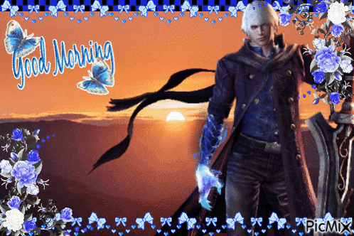 Man With Sword Saying Good Morning GIF