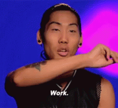 Man With Tattoo In Black Shirt Saying Work GIF
