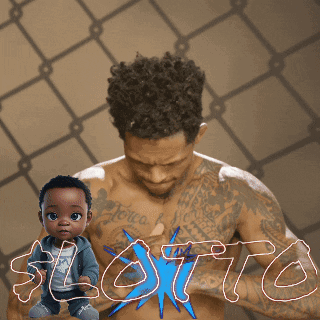 Man With Tattoo Next to Baby Saying Lotto