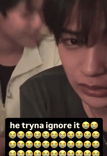 Man With Tears He Tryna Ignore It