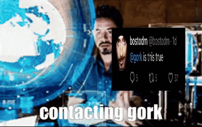 Man With Text Contacting Gork GIF