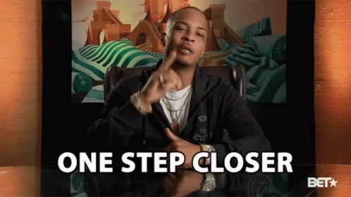 Man With Text One Step Closer GIF