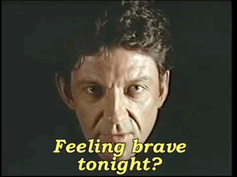 Man With Tongue Out Feeling Brave Tonight