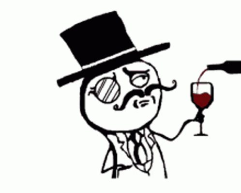 Man With Top Hat And Mustache Pouring Wine GIF