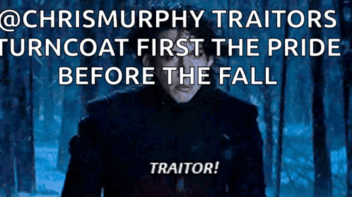 Man With Traitor Text