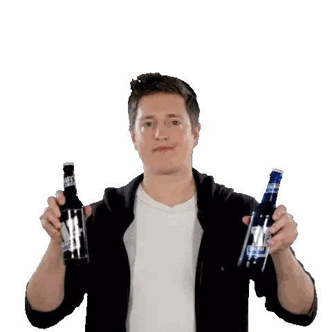 Man With Two Beer Bottles