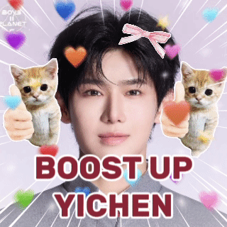Man With Two Kittens Giving Thumbs Up Saying Boost Up Yichen