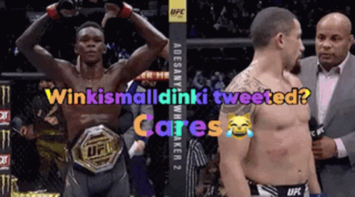 Man With UFC Belt Next To Man With Microphone GIF